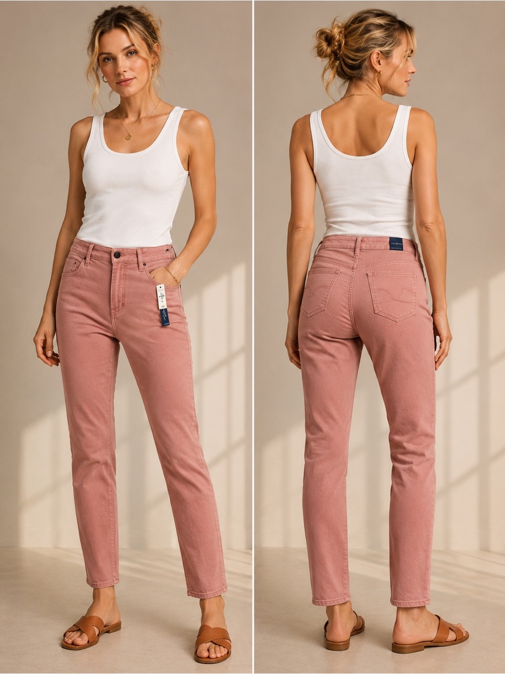 Talbots Flawless High Waist Jegging Ankle Jeans 16P NWT Pink Blush